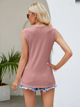 Load image into Gallery viewer, Eyelet Lace Detail V-Neck Tank