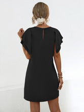 Load image into Gallery viewer, Round Neck Flutter Sleeve Mini Dress