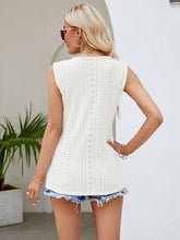 Load image into Gallery viewer, Eyelet Lace Detail V-Neck Tank