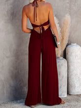 Load image into Gallery viewer, Halter Neck Wide Leg Jumpsuit