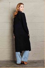 Load image into Gallery viewer, Double Take Waffle Knit Open Front Duster Cardigan With Pockets