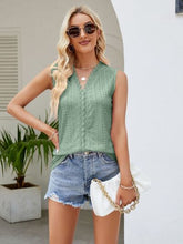 Load image into Gallery viewer, Eyelet Lace Detail V-Neck Tank