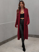 Load image into Gallery viewer, Double Take Waffle Knit Open Front Duster Cardigan With Pockets