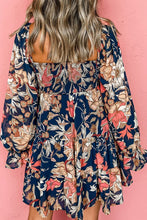 Load image into Gallery viewer, Plus Size Smocked Printed Long Sleeve Dress