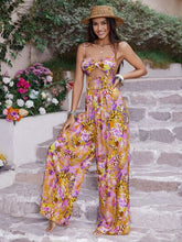 Load image into Gallery viewer, Cutout Printed Spaghetti Strap Jumpsuit